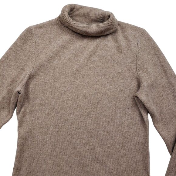 Charter Club Luxury Cashmere Sweater Womens Small Tan Knit Roll Turtle Neck - Picture 2 of 10